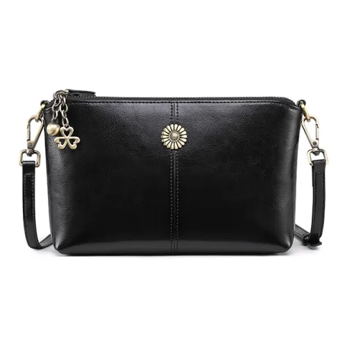 Gorora Top Grain Cow Leather Shoulder Bag Crossbody Bag Small Size Women's Classic Black/Burgundy/Peacock Blue/Brown