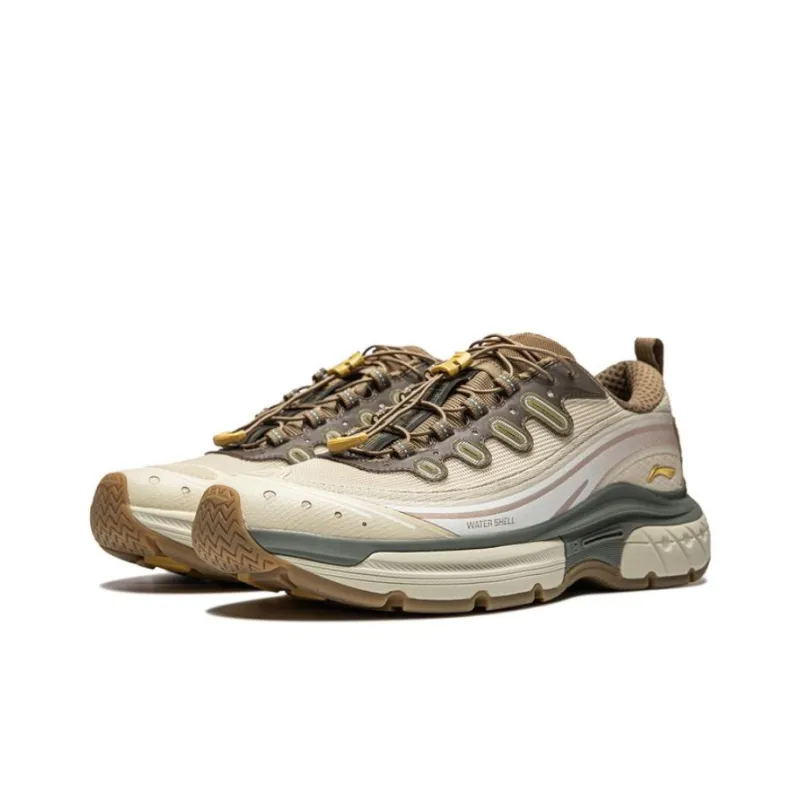 LiNing Star Path Cushioning Wear Resistant Low Top Basketball Shoes Men's Umber White-2