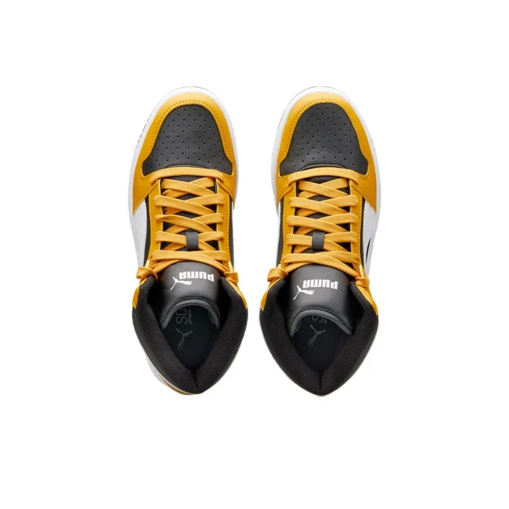 PUMA Rebound Layup Cushioning Wear-Resistant High-Top Skateboard Shoes Unisex Orange Yellow-3