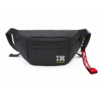 ElevethSign Polyester Crossbody Bag Sling Bag One Shoulder Backpack Crossbody Sling Bag Large Size Unisex White/Black