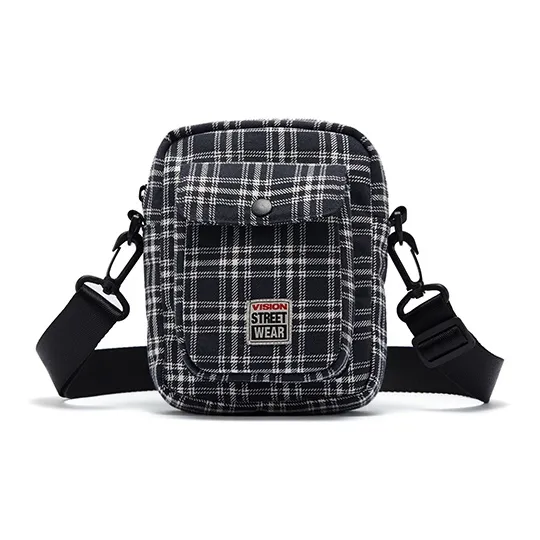 Vision Street Wear Cotton Linen Crossbody Bag Regular Unisex Plaid-0
