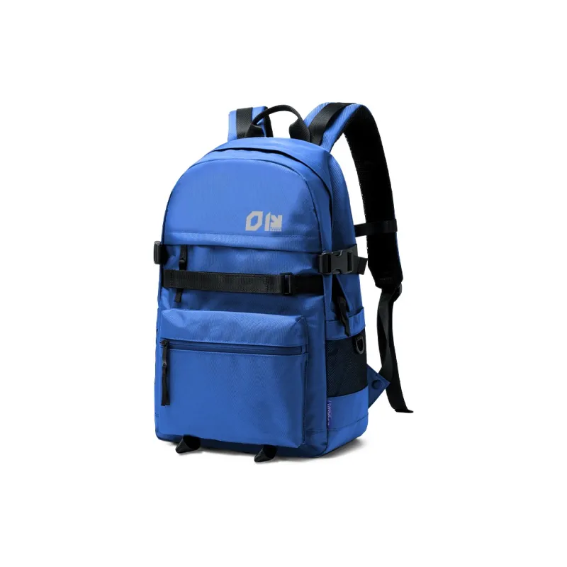 ElevethSign Polyester Backpack Large Size Unisex Black/Royal Blue-1