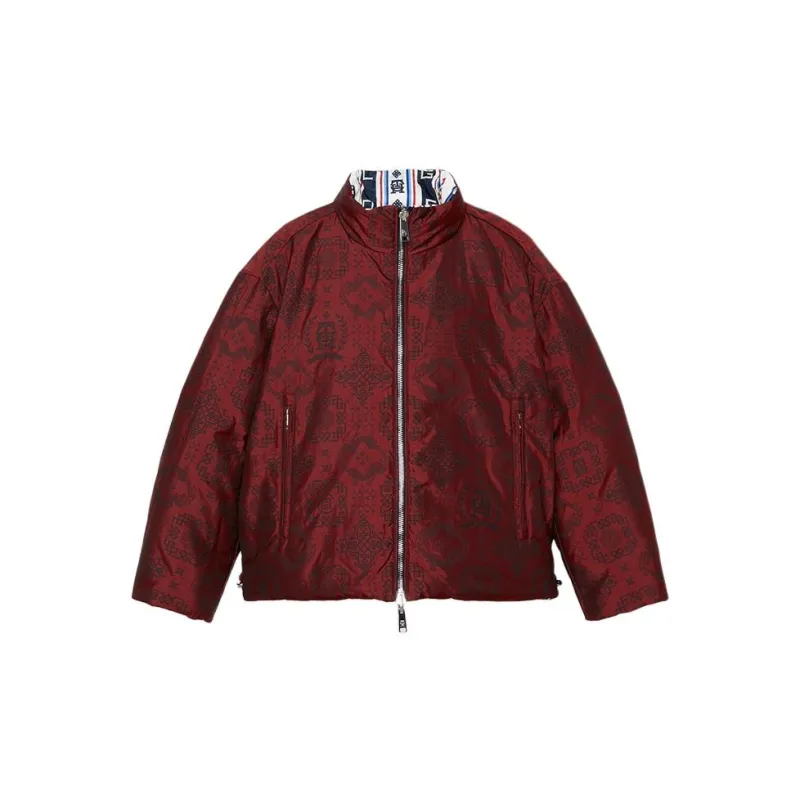 Clot X Tommy Hilfiger CLOT Co branded Model Down Jackets Unisex Dark Red Color 0K4-2