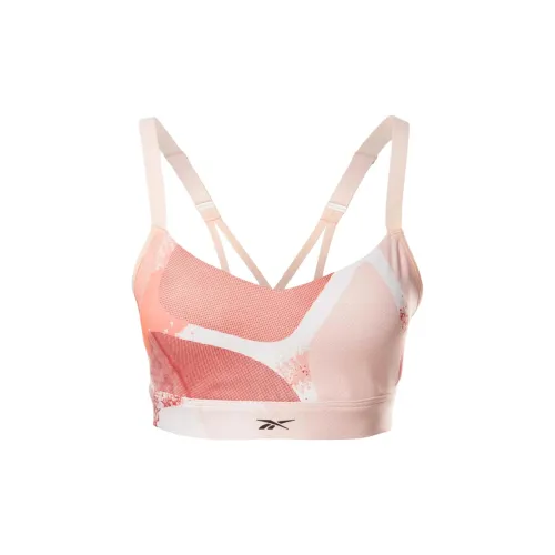 Reebok Sr Q2 Lux Strappy Bra Aop Sports Underwear Women's Pink