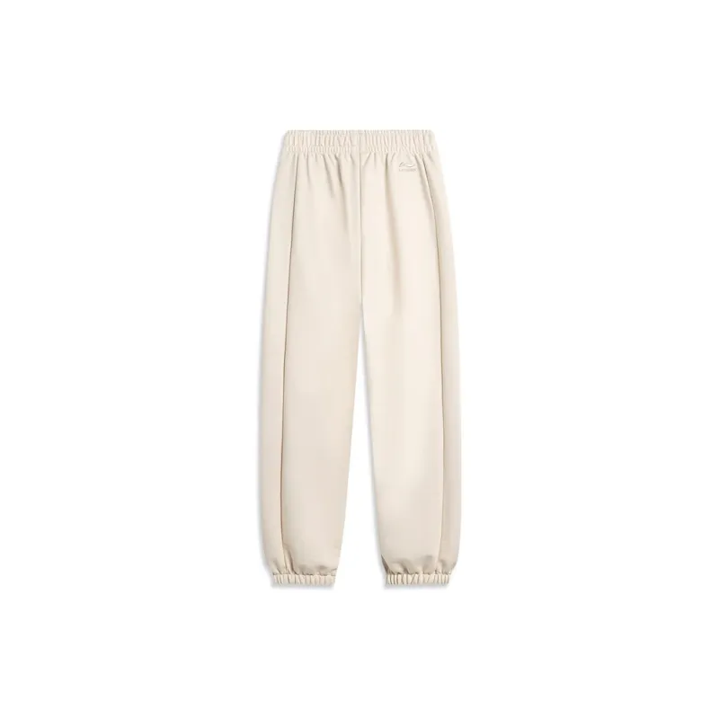 LiNing Sports Life Collection Knitted Sports Pants Women's Swan White-1