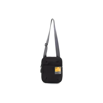 TINYAT Polyester Nylon Shoulder Bag Crossbody Bag Small Size Unisex Black/Orange