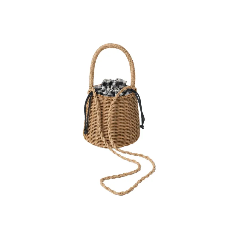 ZARA Cotton Bucket Bags Shoulder Bag Crossbody Bag Handbag Women's Light Beige Yellow-2