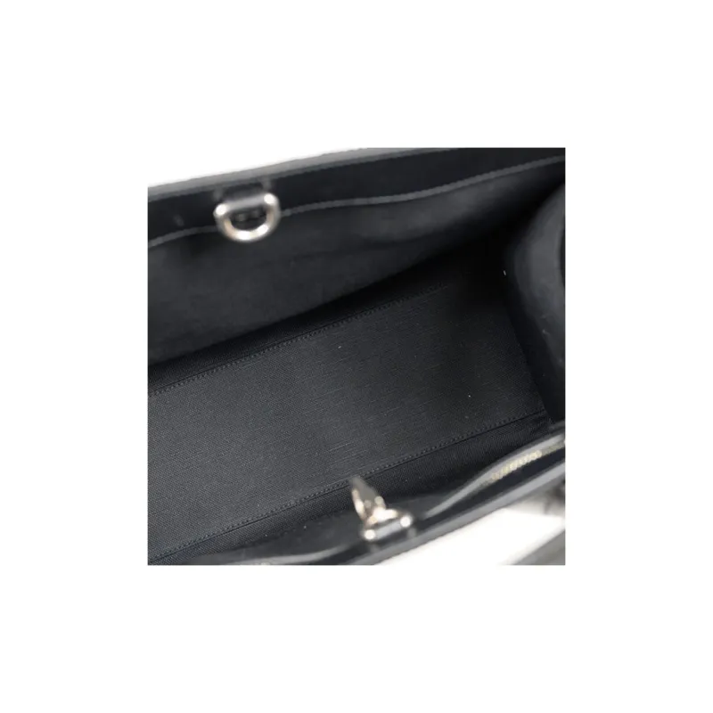 GUCCI Canvas With Leather Trim Tote Bag Shopping Bag Canvas Bag Shoulder Bag Crossbody Bag Handbag Women's Black-4