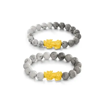 ZOKS S999 Fine Silver Bracelets Unisex Gold/Silver