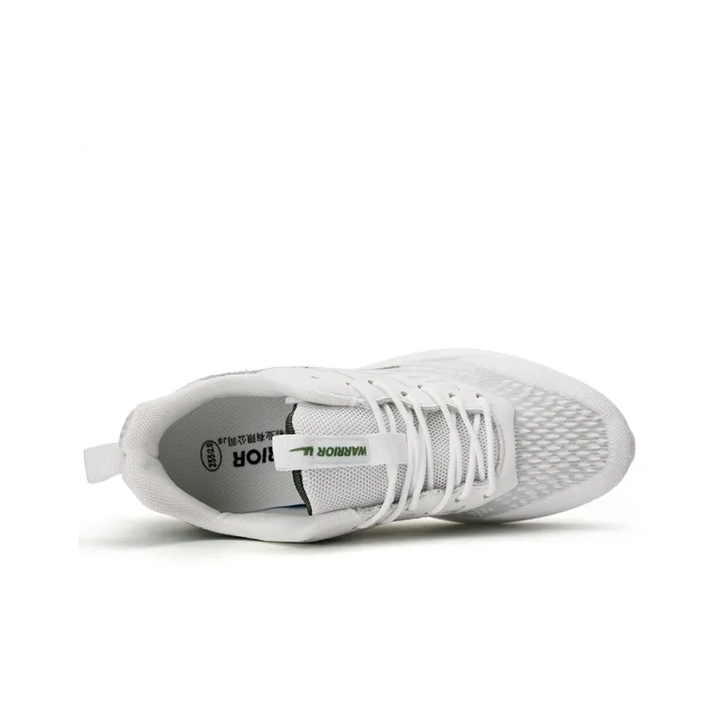 Warrior Wear-Resistant Lightweight Height Increasing Low-Top Running Shoes Men's White Green-3
