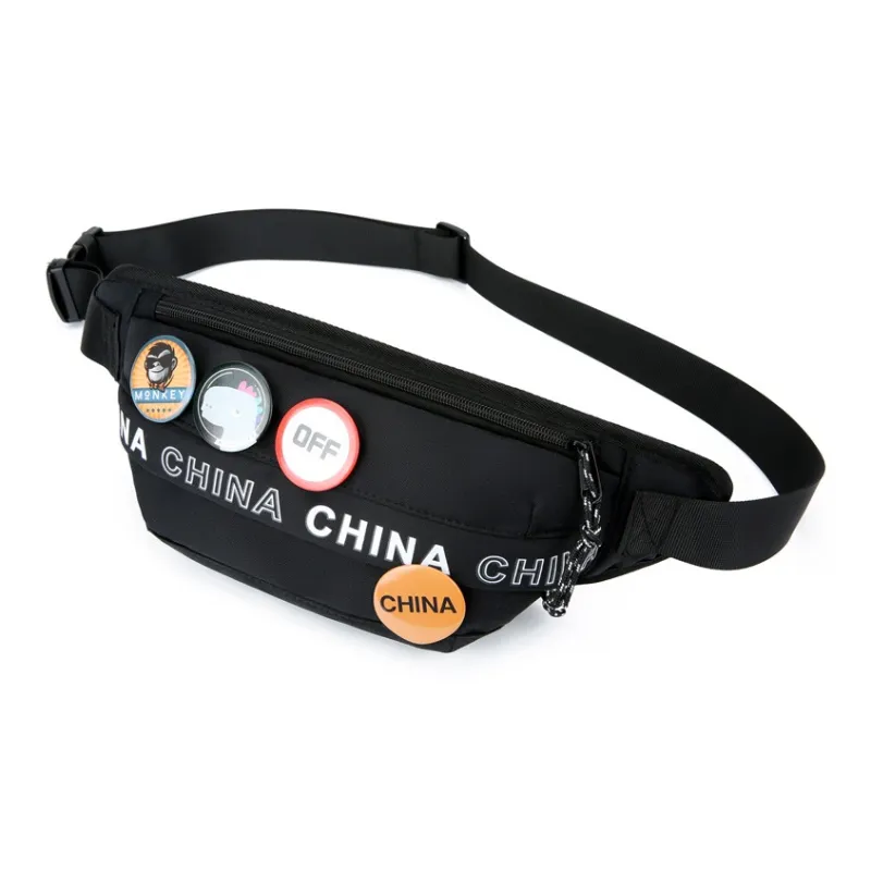 LEXI Nylon Fanny Pack Regular Unisex Black/White/Blue/Yellow-0