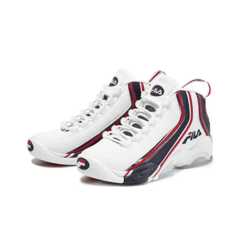 FILA Stack 2 Anti-Slip Wear-Resistant Mid-Top Basketball Shoes Men's White-2