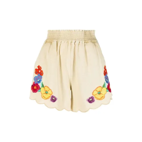 TWINSET Floral-embroidered Scalloped Shorts