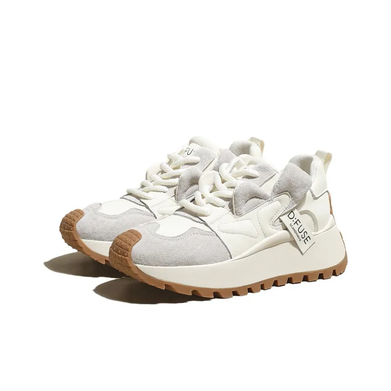 D FUSE SCANDINAVIA Wear resistant And Lightweight Low Top Chunky Sneakers Women's Beige-2