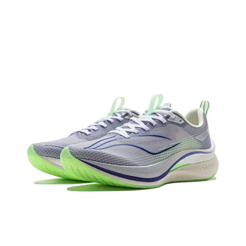 LiNing Red Hare 7 Pro Shock Absorbers With Slip Resistant Features Low Top Running Shoes Women's Purple Smoke Blue-2