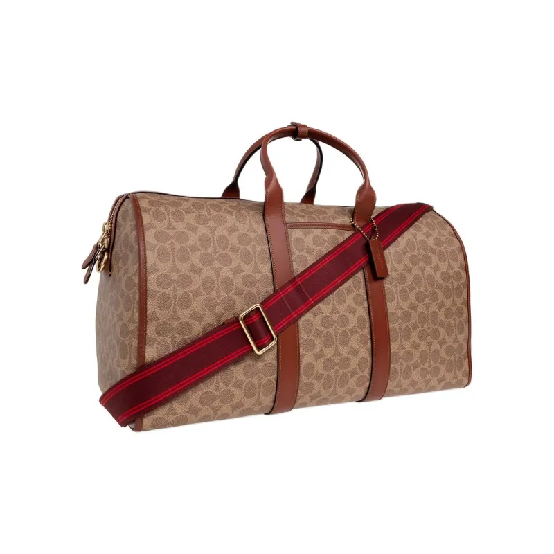 COACH Gotham Artificial Leather Travel Bag, Shoulder Bag, Crossbody Bag Tubas Men's Monogram Brown & Rusty Red-4