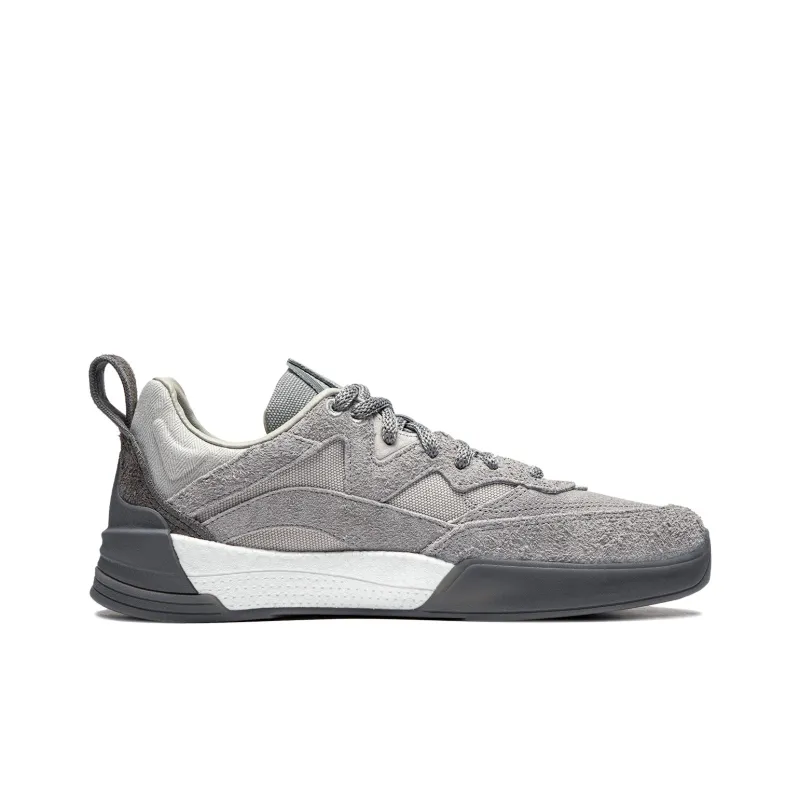 LiNing Wear-Resistant Low-Top Skateboard Shoes Men's Gray-1