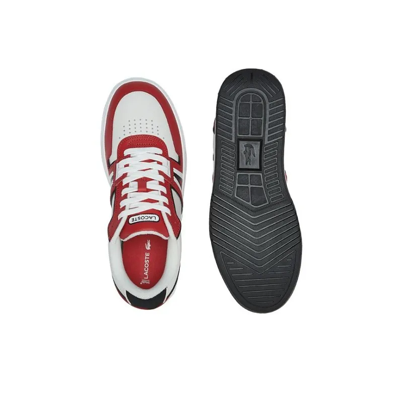 LACOSTE Low Top Skateboard Shoes Men's White Red-3