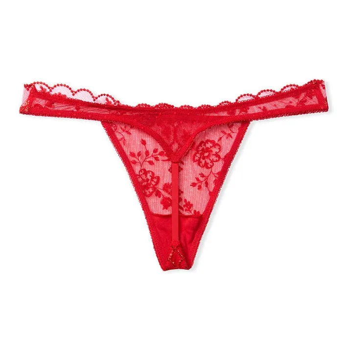 VICTORIA'S SECRET Underpants Women's 1 Pack Red Floral Print-1