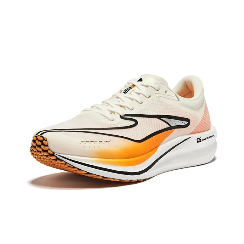 Erke Polar Wind 2.0 Cushioning Rebound Low-Top Running Shoes Men's Microcrystalline White Athletic Orange-2