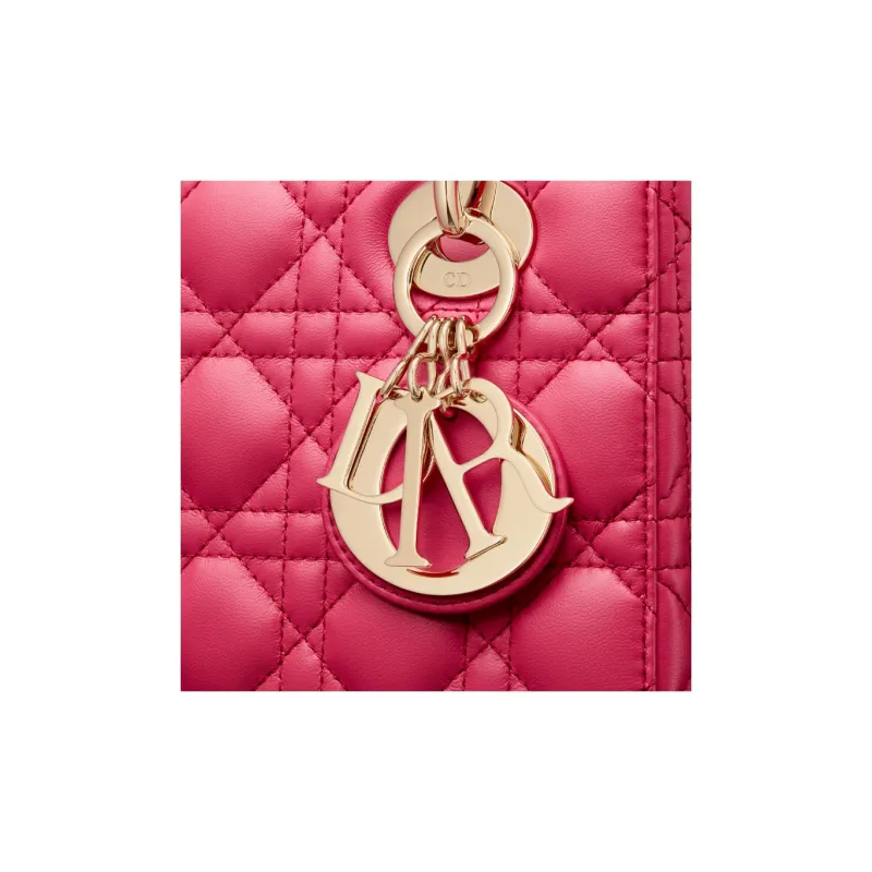 DIOR Lady Dior Sheepskin Dior Bag Shoulder Bag Crossbody Bag Handbag Small Size Women's Purple Pink-5