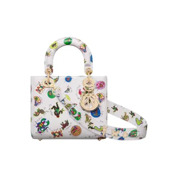 DIOR Lady DiorMy ABCDior Cow Leather Dior Bag Shoulder Bag Crossbody Bag Handbag Small Size Women's White & Multicolor