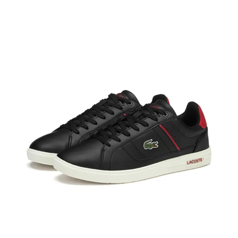 LACOSTE Low Top Skateboard Shoes Men's Black-2