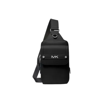 MICHAEL KORS Cow Leather Sling Bag, Fanny Pack, Shoulder Bag, Crossbody Bag Medium Size Men's Black