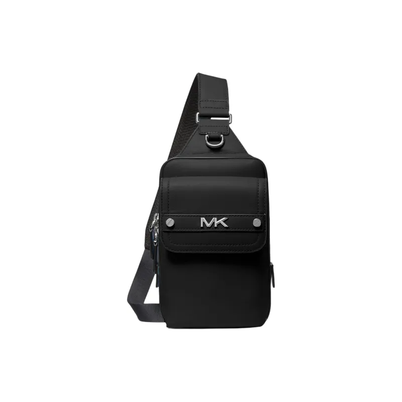 MICHAEL KORS Cow Leather Sling Bag, Fanny Pack, Shoulder Bag, Crossbody Bag Medium Size Men's Black-0