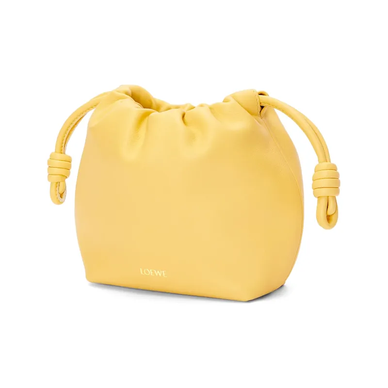 LOEWE Flamenco Nappa Sheepskin One Shoulder Crossbody Clutch Mini Women's Candy Yellow-3