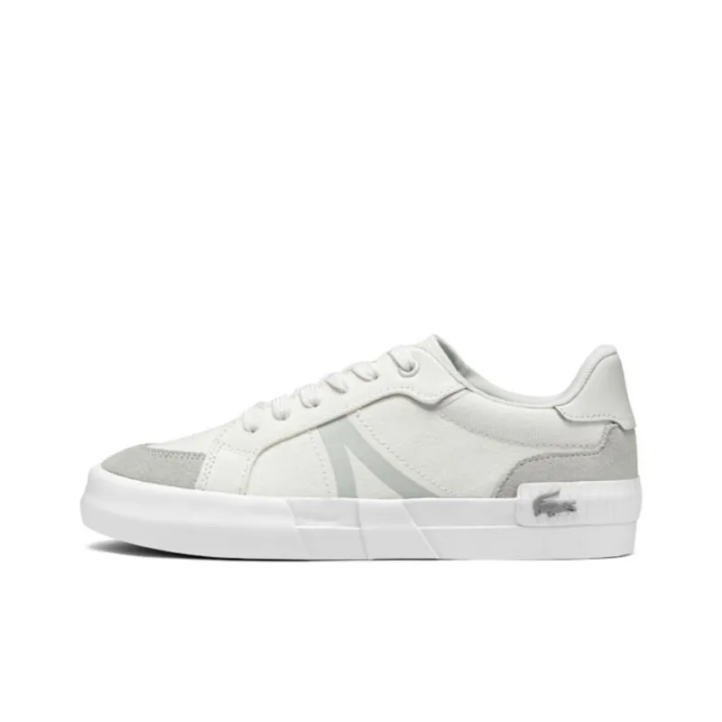 LACOSTE Low Top Skateboard Shoes Women's White Gray-0