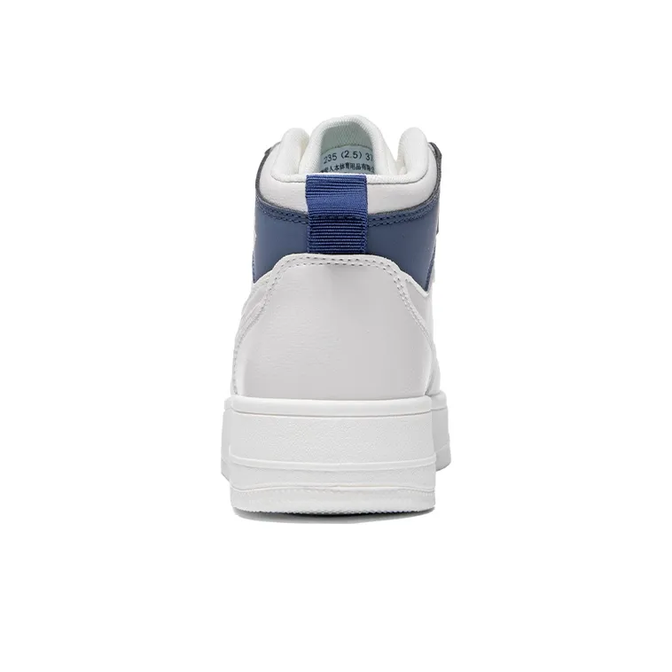 RENBEN Height Increasing Wear-Resistant Breathable High-Top Skateboard Shoes Unisex Beige Blue-3