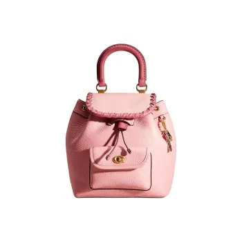 COACH Riya Soft Pebble Leather, Glove Tanned Leather Backpack Trumpets Women's Pink