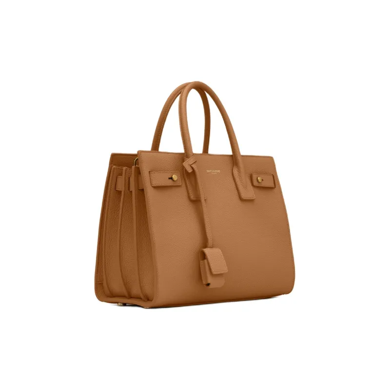 SAINT LAURENT SAC DE JOUR Calfskin Shoulder Bag Crossbody Bag Handbag Men's Cinnamon-1