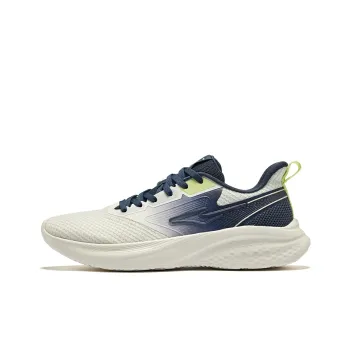 Erke Speeding Wind Cushioning Wear Resistant Low Top Running Shoes Men's Microcrystal White Gray Ink Blue