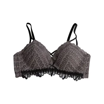 Flowers In Water Bra Women's Gray Purple
