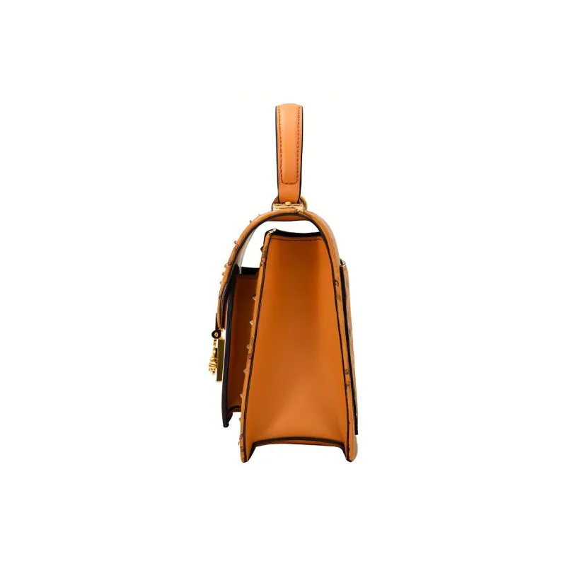 MCM Patricia Visetos Leather One Shoulder Handbags Small Size Women's Brown Cognac-2