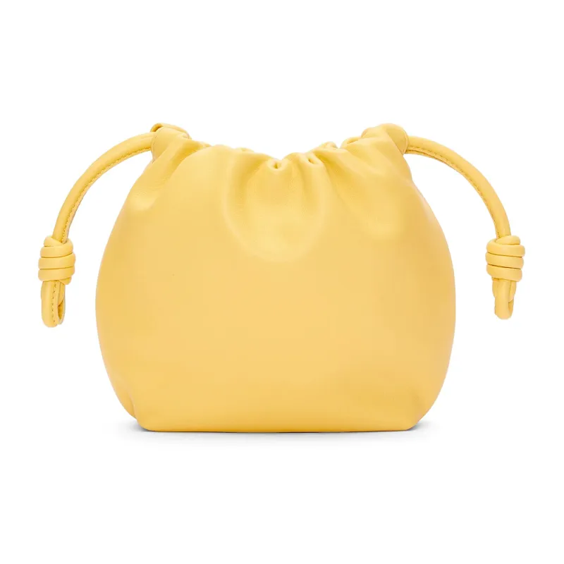 LOEWE Flamenco Nappa Sheepskin One Shoulder Crossbody Clutch Mini Women's Candy Yellow-5