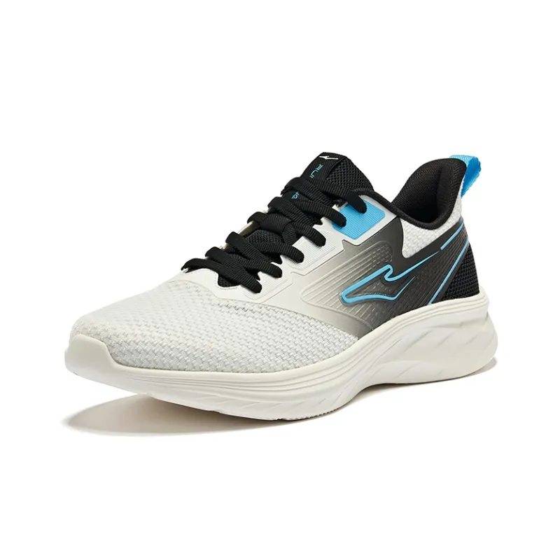 Erke Flash Cushioning And Breathable Low Top Running Shoes Men's Microcrystal White Jet Black-2