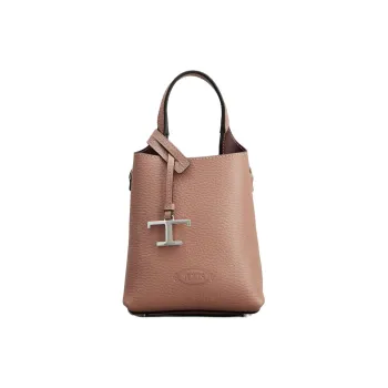 TOD'S Leather Handbag Shoulder Bag Crossbody Bag Cell Phone Pouch Extra Small Women's Burgundy & Pink