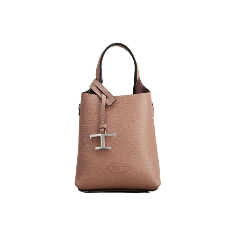 TOD'S Leather Handbag Shoulder Bag Crossbody Bag Cell Phone Pouch Extra Small Women's Burgundy & Pink-0