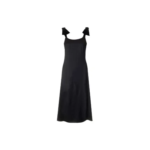 Chloé Bow-embellished Satin Midi Dress