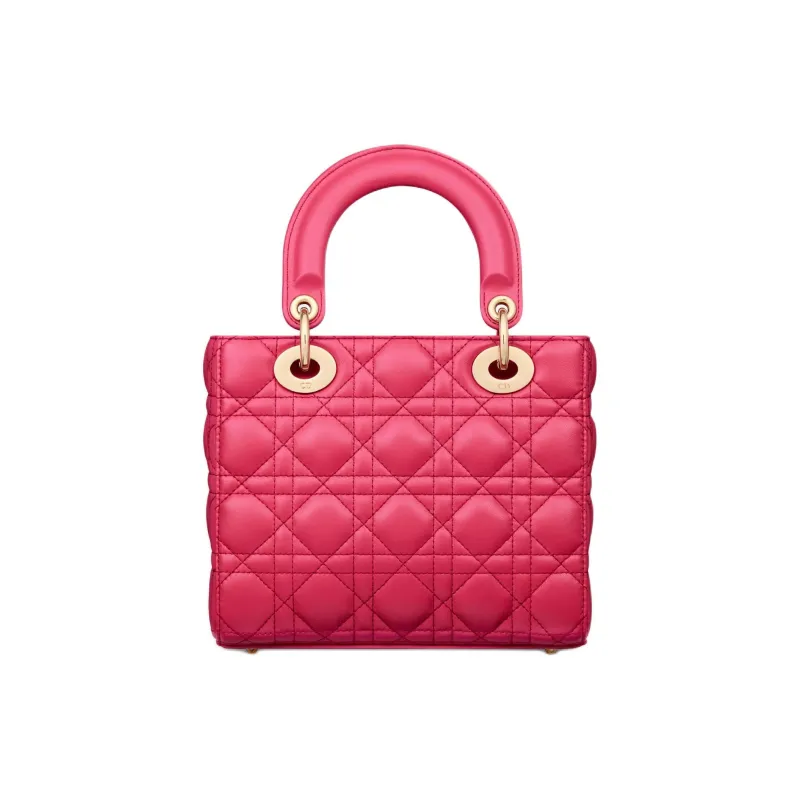 DIOR Lady Dior Sheepskin Dior Bag Shoulder Bag Crossbody Bag Handbag Small Size Women's Purple Pink-2