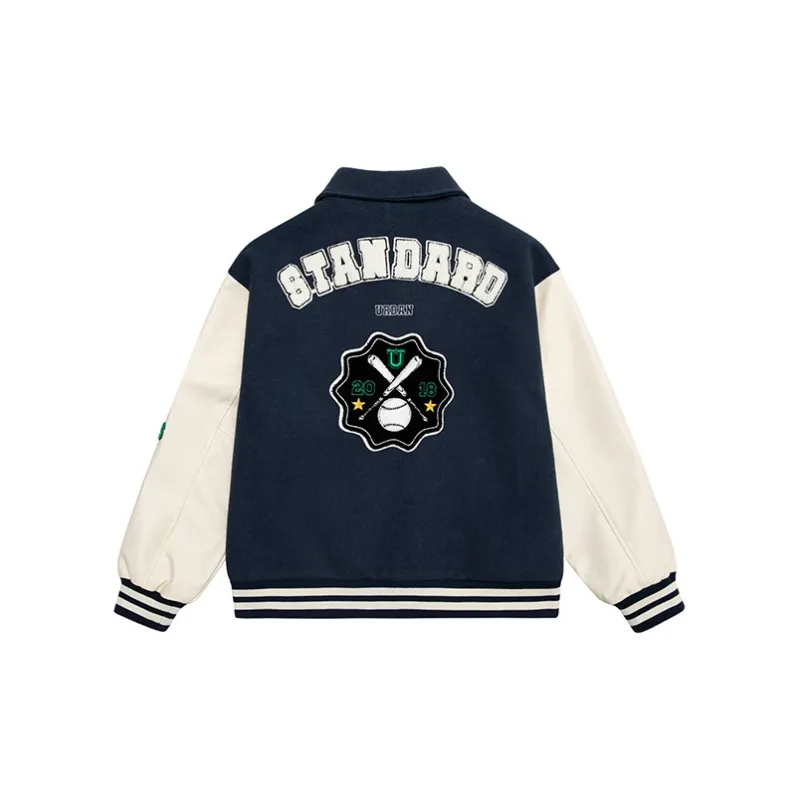 URBAN STANDARD Baseball Jacket Men's Navy Blue-1