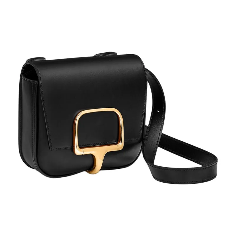 HERMES Della Tadelakt Calfskin Shoulder Bag Crossbody Bag Mini Women's 89 Noir Black-1