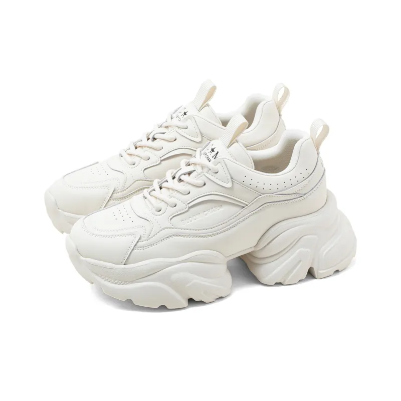 COMELY Chunky Sneakers Women's Low Top Black/Ecru-6