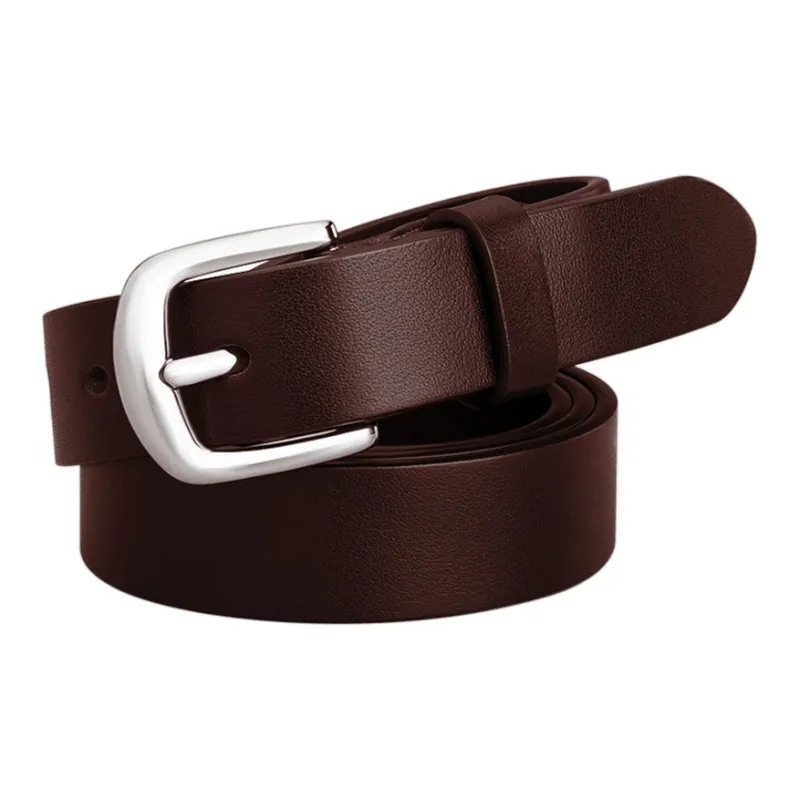 Cows Reign Hypoallergenic Pin Buckle Top Grain Cow Leather Leather Belts Women's Width 2.3cm-4