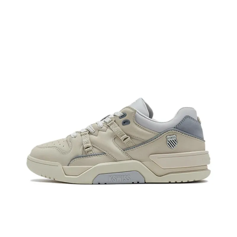 KSWISS Anti Slip Wear Resistant Low Top Skateboard Shoes Unisex Beige Gray-0