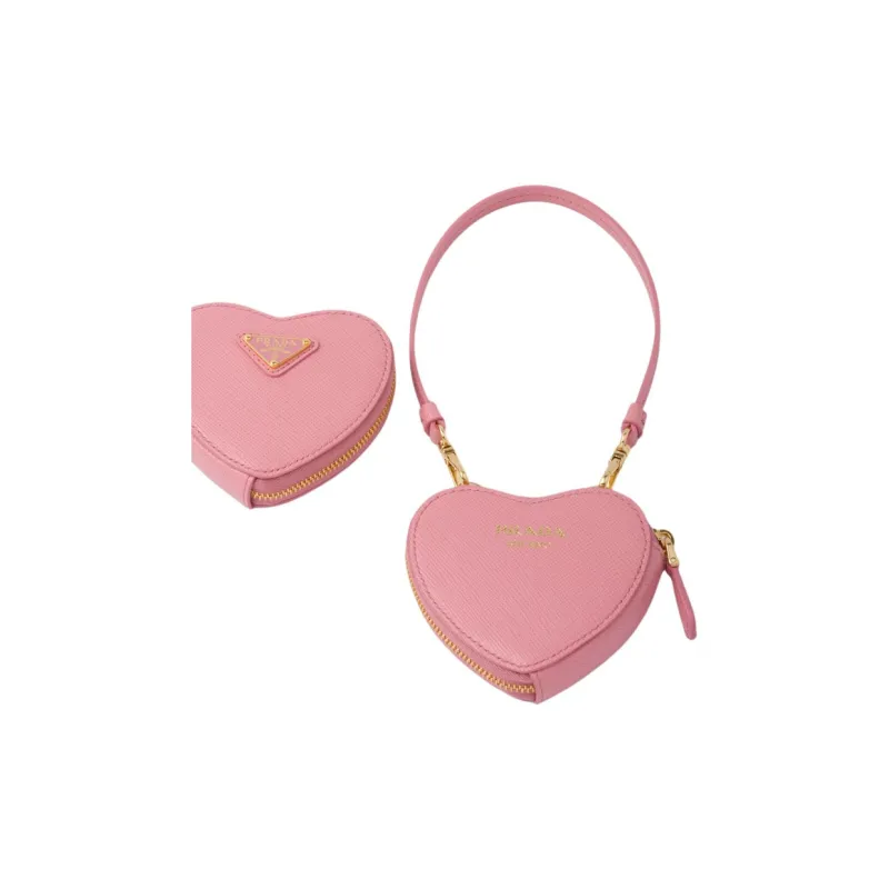 PRADA Saffiano Leather Clutches Handbags Mini Women's Petal Pink-3