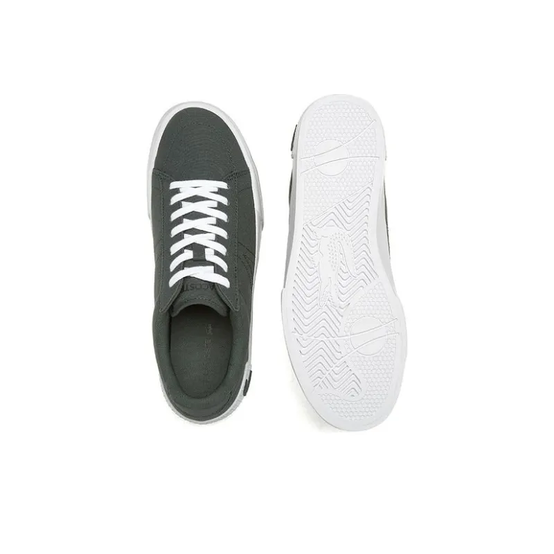 LACOSTE Low Top Skateboard Shoes Men's Green White-3
